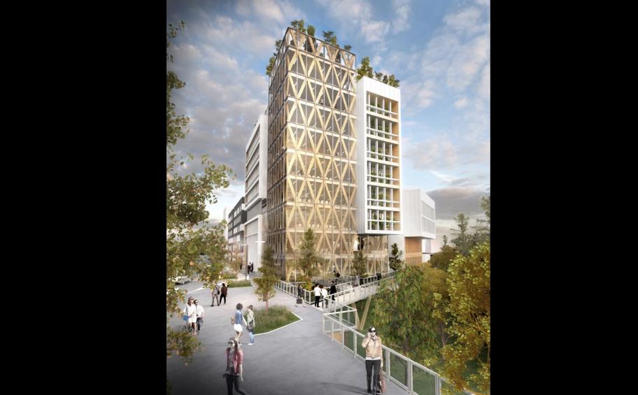A wooden tower in the sky of Rouen: Eiffage Immobilier will realize on the ZAC Rouen Flaubert a mixed set of 12,000 m²