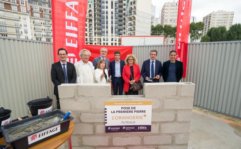 Eiffage Immobilier lays the first stone of the Orangerie, the largest development in the Bergères eco-district in Puteaux