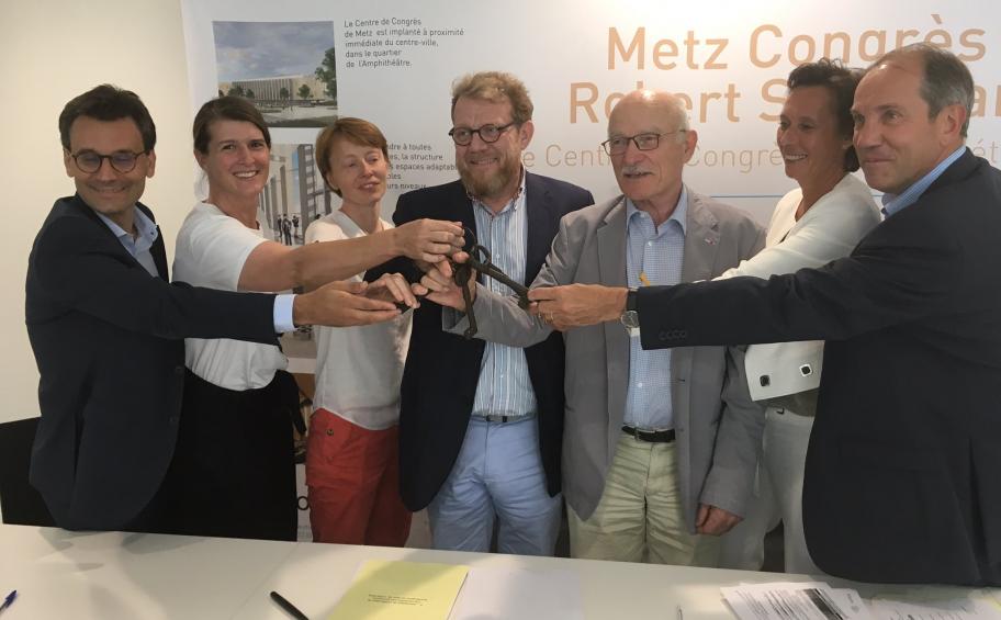 Eiffage Construction remet les clés du centre des congrès Robert-Schuman à ses propriétaires M3Congrès et Metz-Métropole