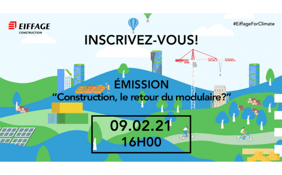 Inscrivez-vous à notre 2ème émission sur le bas carbone : « Construction, le retour du modulaire ? », le 9/02 à 16h
