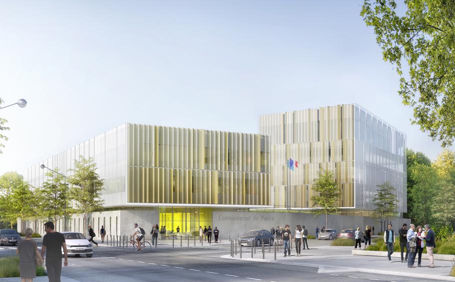 Eiffage Construction réalise les nouveaux quartiers de l’Institut national de la police scientifique d’Ile-de-France et du commissariat central de Saint-Denis (93)